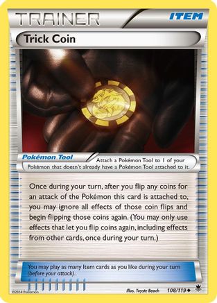 Trick Coin 108/119 - Reverse Holofoil XY Phantom Forces - Uncommon