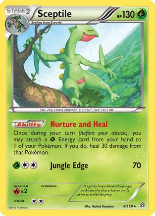 Sceptile 008/160 - Reverse Holofoil XY Primal Clash - Rare