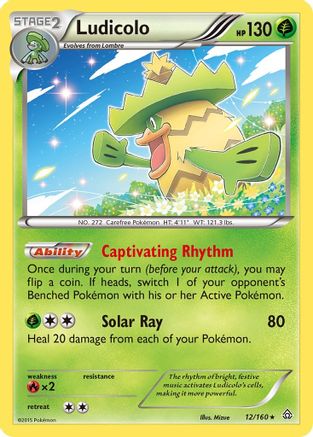Ludicolo 012 - Reverse Holofoil XY Primal Clash - Holo Rare