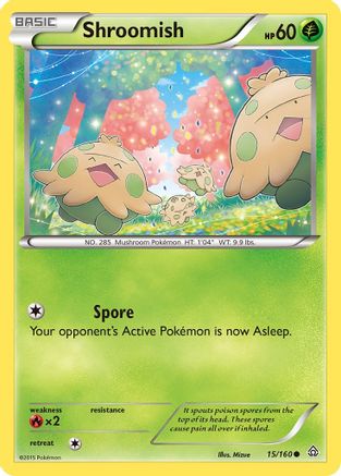 Shroomish 015/160 - Reverse Holofoil XY Primal Clash - Common