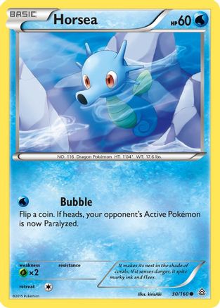 Horsea 030/160 - Reverse Holofoil XY Primal Clash - Common