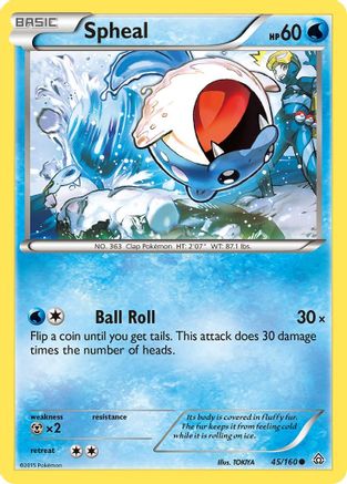 Spheal (45) 045/160 - Reverse Holofoil XY Primal Clash - Common