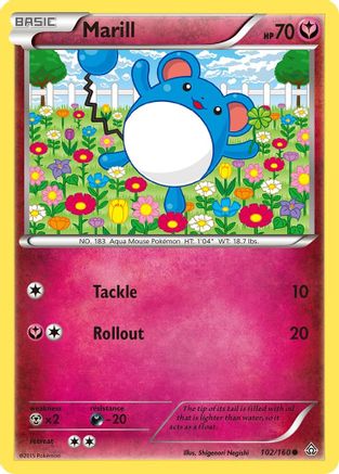Marill 102/160 - Reverse Holofoil XY Primal Clash - Common