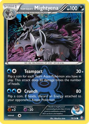 Team Aqua's Mightyena 018/34 - Reverse Holofoil Double Crisis - Common