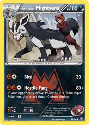 Team Magma's Mightyena 019/34 - Reverse Holofoil Double Crisis - Common