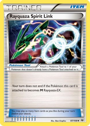 Rayquaza Spirit Link 087/108 - Reverse Holofoil XY Roaring Skies - Uncommon