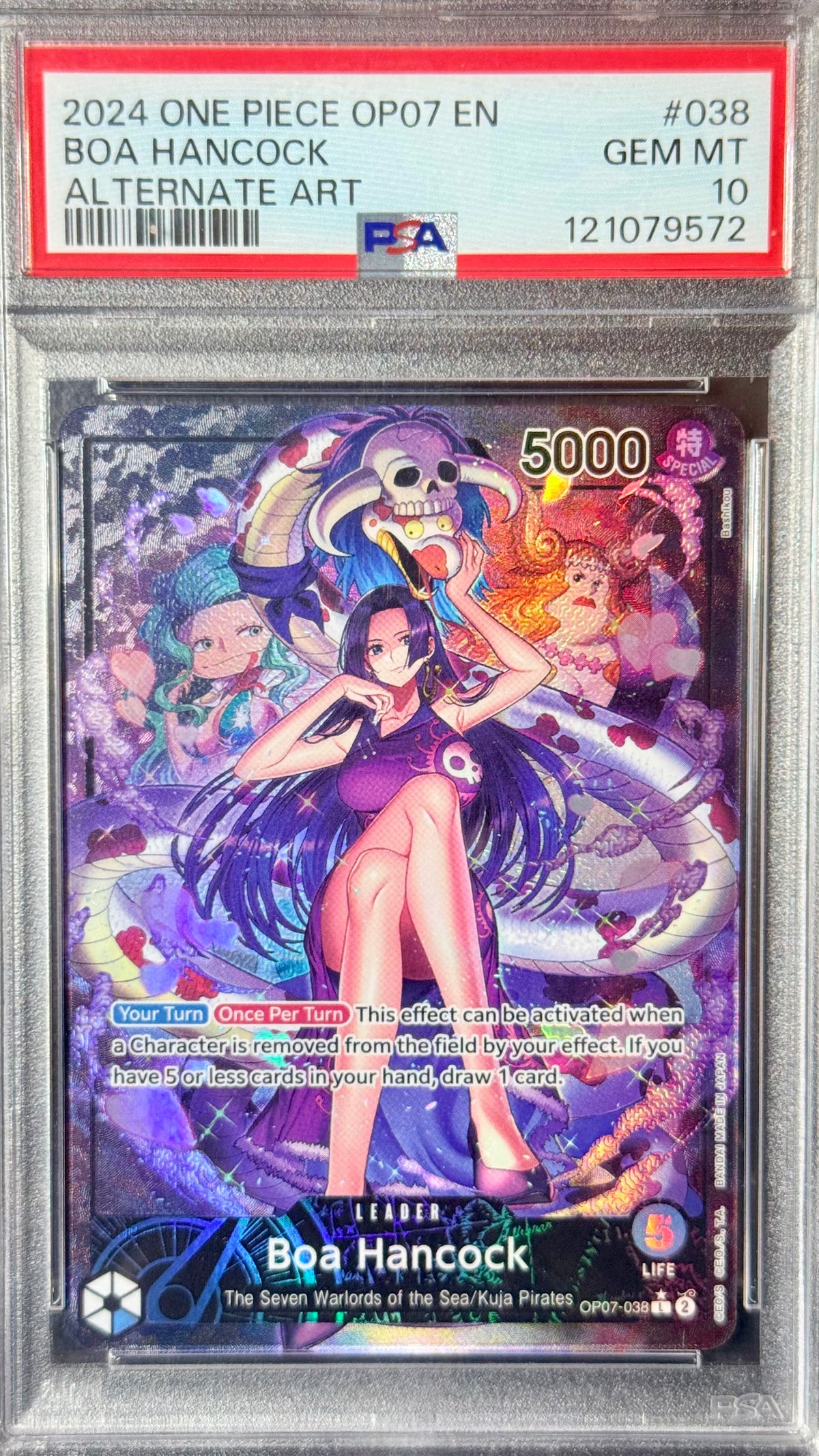PSA 10 - Boa Hancock - OP07-038 (Alt Art Leader)