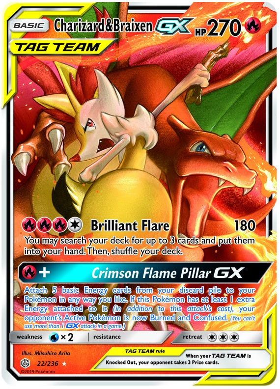 Charizard & Braixen GX - 22/236 - Ultra Rare