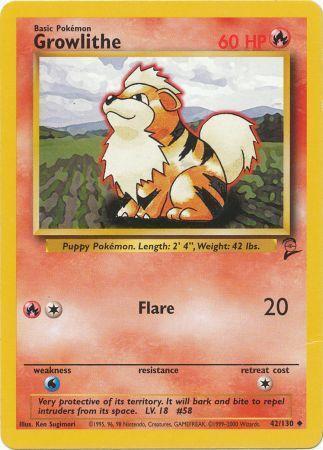 Growlithe - 042/130 - Uncommon - Unlimited Edition - (VLP)
