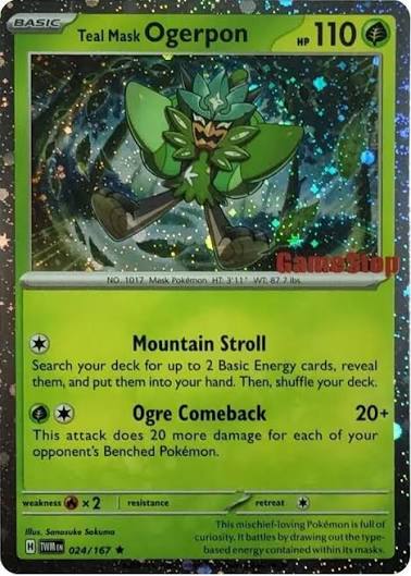 Teal Mask Ogerpon (Cosmos Holo) - 024/167 - EB Games Exclusive Promo