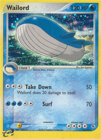 Wailord - 14/109 - Holo Rare (Lightly Played)