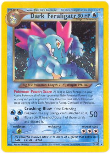Dark Feraligatr - 5/105 - Holo Rare (Moderately Played)