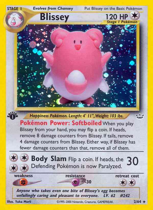 Blissey - 2/64 - Holo Rare (1st Edition) (VLP)
