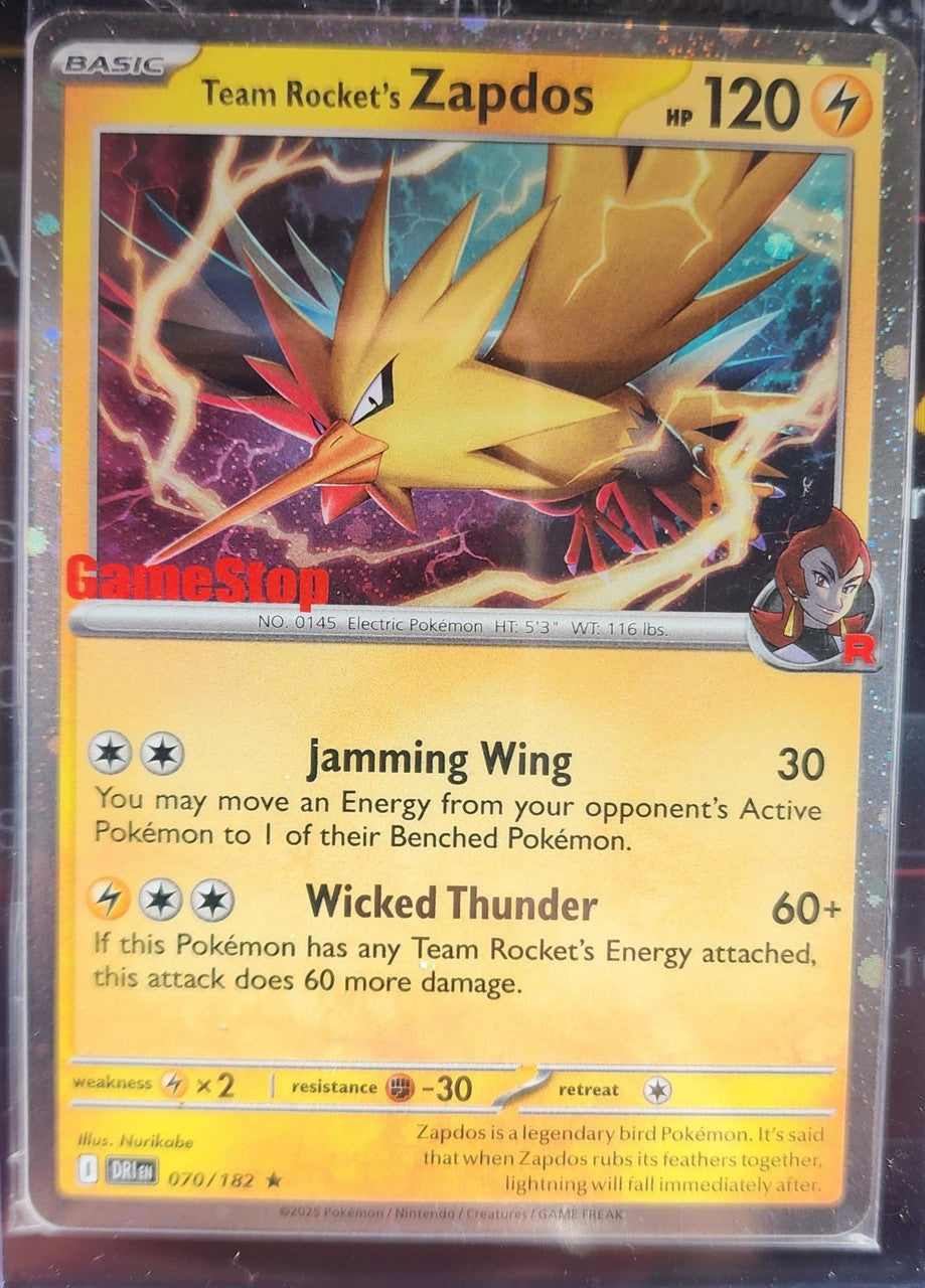Team Rocket’s Zapdos - 070/182 - Gamestop Promo