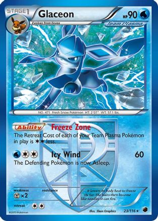 Glaceon - 23/116 - Reverse Holo Rare - (Very Lightly Played)