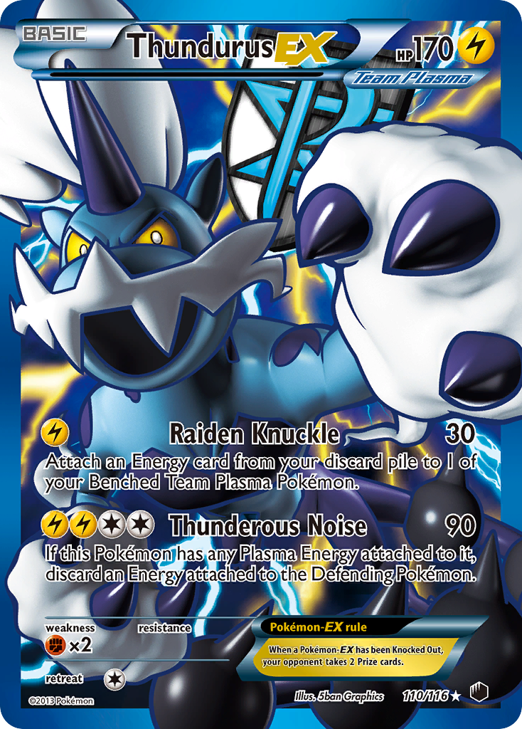 Thundurus EX - 110/116 - Ultra Rare (Very Lightly Played)