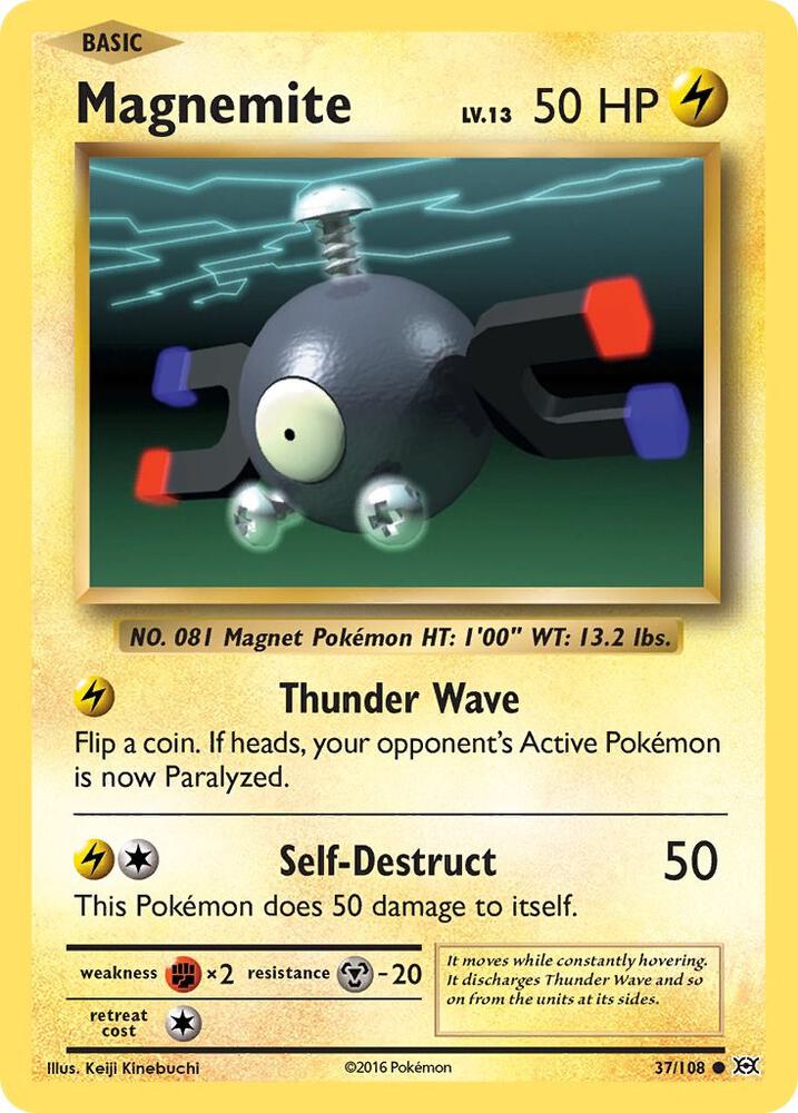 Magnemite 37/108 - Reverse Holo - Moderately Played