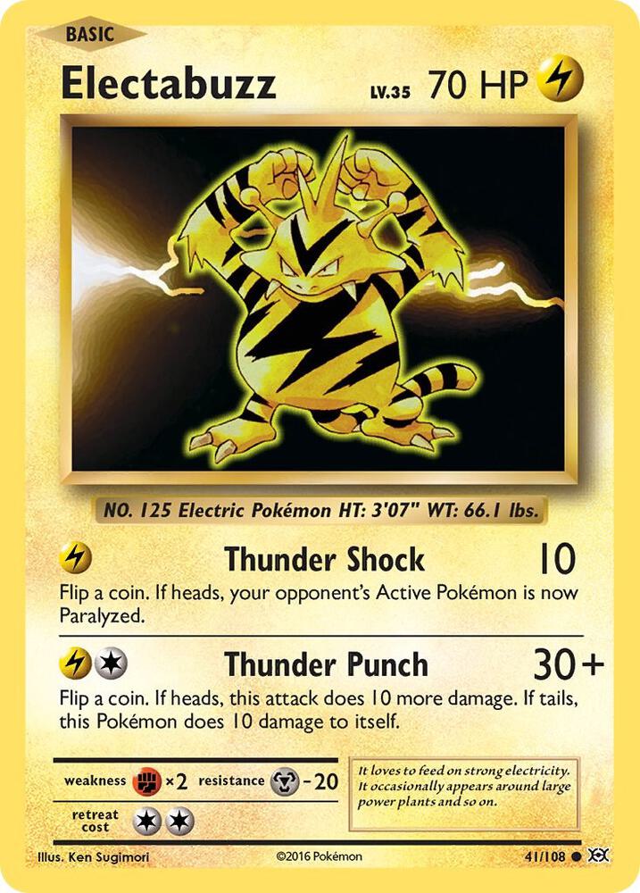 Electabuzz 41/108 - Reverse Holo - Damaged