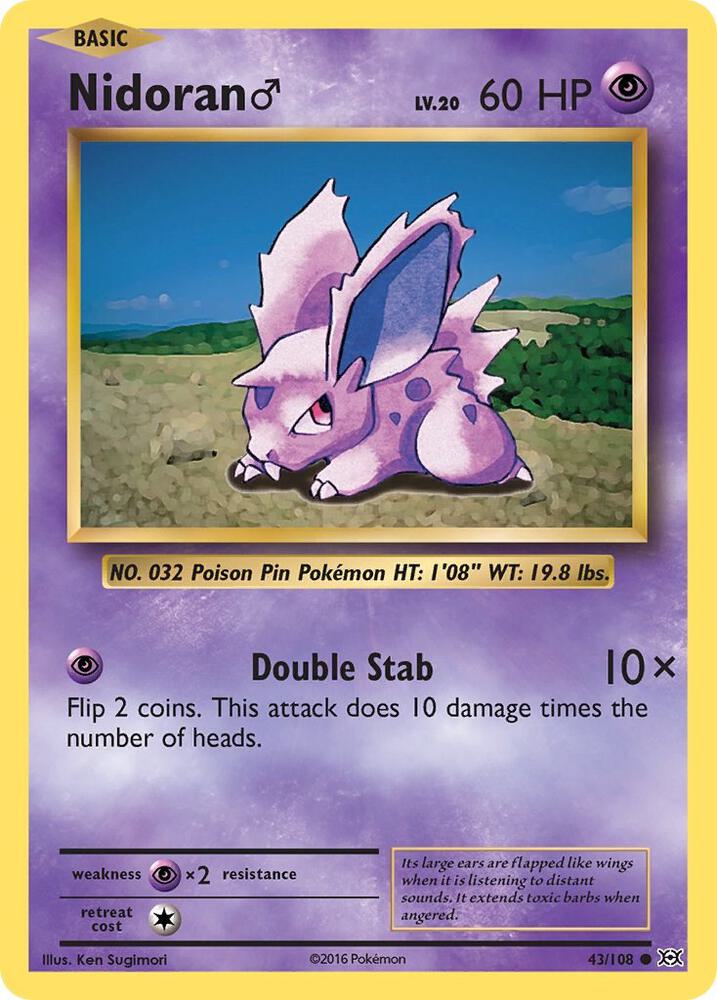 Nidoran M 43/108 - Normal - Very Lightly Played