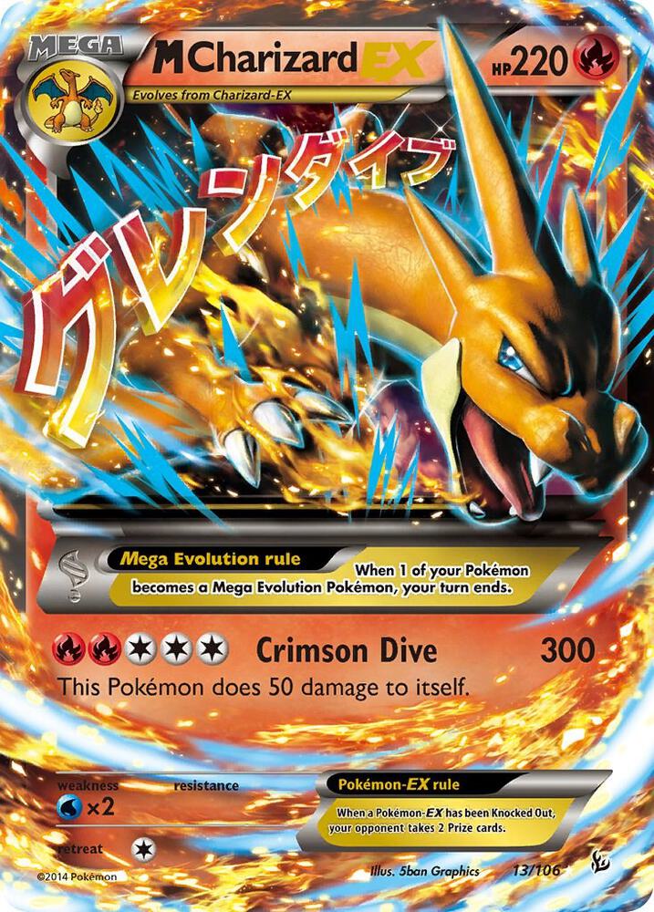 M Charizard EX (Y) 13/106 - Holo Rare - Heavily Played