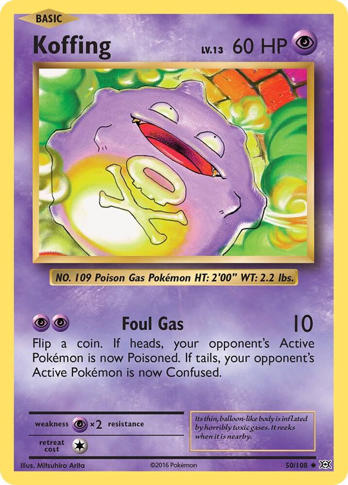 Koffing 50/108 - Reverse Holo - Moderately Played