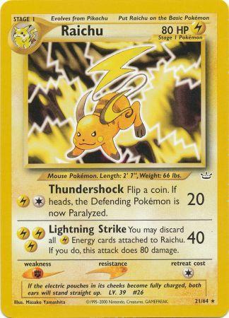 Raichu - 21/64 - Rare - Unlimited Edition - (LP)