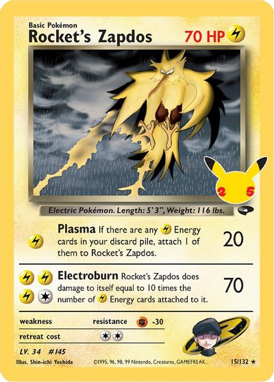 Rocket's Zapdos - 015/132 - Classic Collection