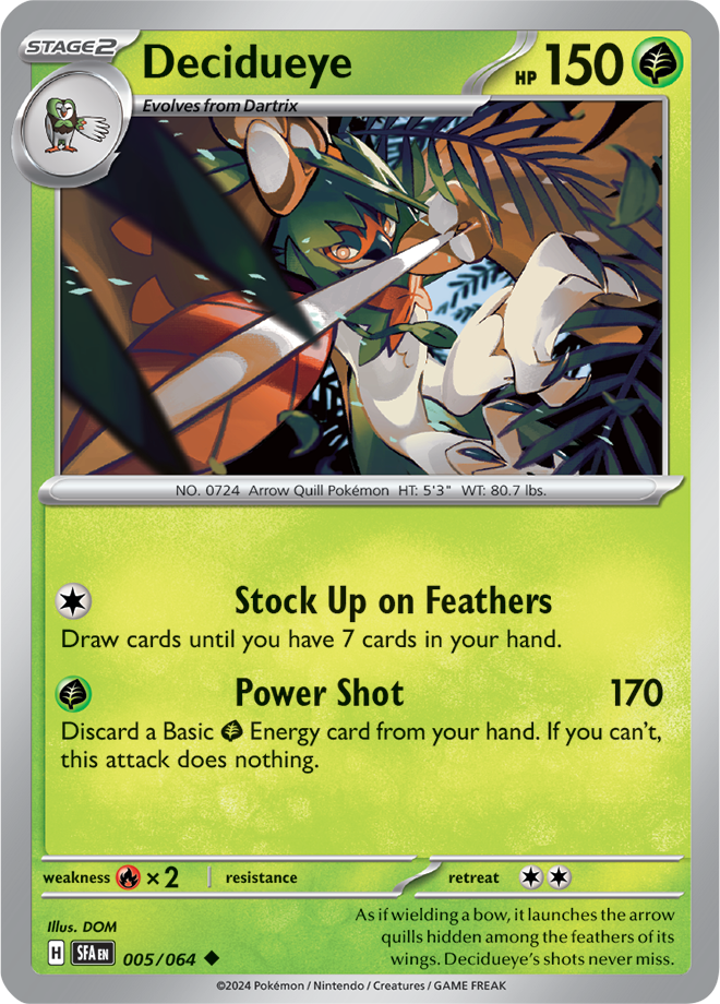 Decidueye - 005/064 - Uncommon - Reverse Holo