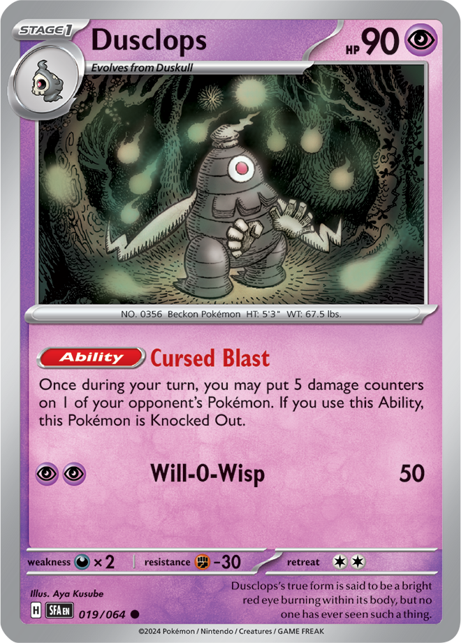 Dusclops - 019/064 - Common - Reverse Holo