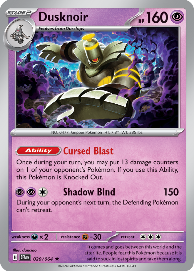 Dusknoir - 020/064 - Rare - Reverse Holo