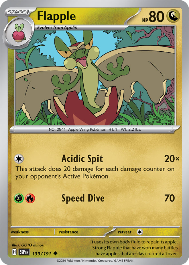 Flapple - 139/191 - Uncommon - Reverse Holo