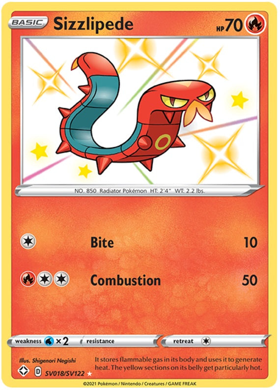 Sizzlipede - SV018/SV122 - Shiny Holo Rare