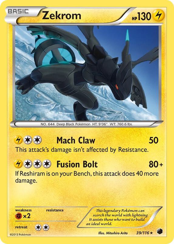 Zekrom 39/116 - Holo Rare - Reverse Holo