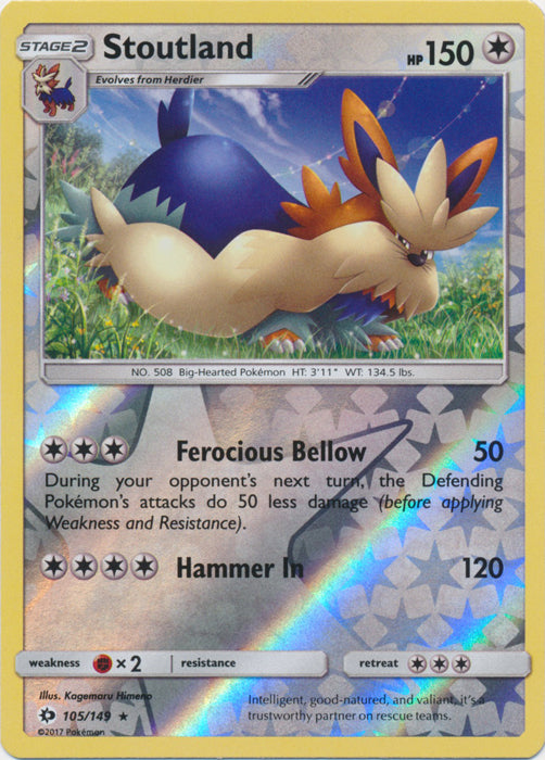 Stoutland - 105/149 - Rare - Reverse Holofoil