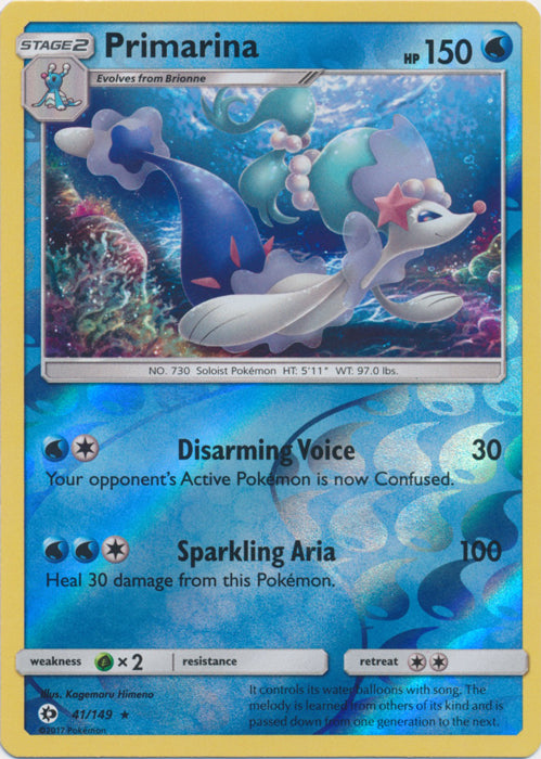 Primarina - 41/149 - Rare - Reverse Holofoil