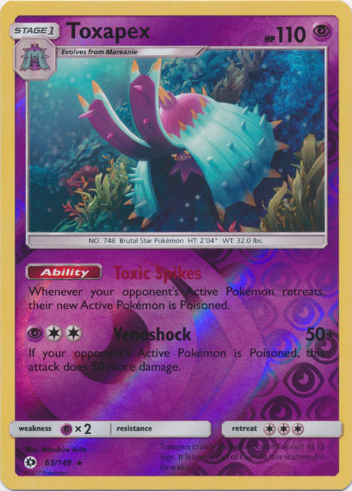 Toxapex - 63/149 - Holo Rare - Reverse Holofoil