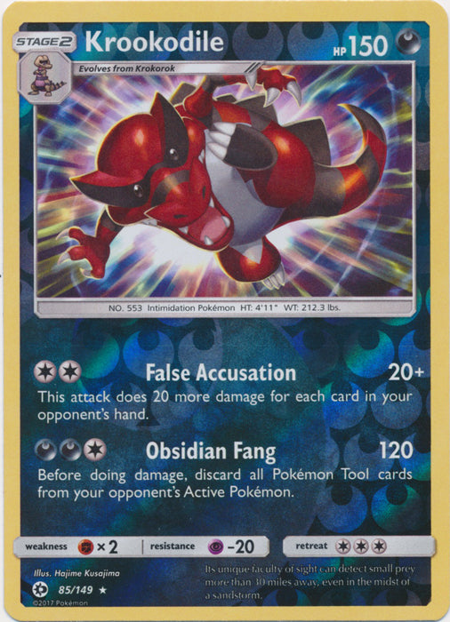 Krookodile - 85/149 - Holo Rare - Reverse Holofoil