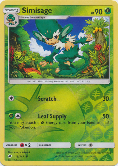 Simisage - 13/147 - Uncommon - Reverse Holofoil