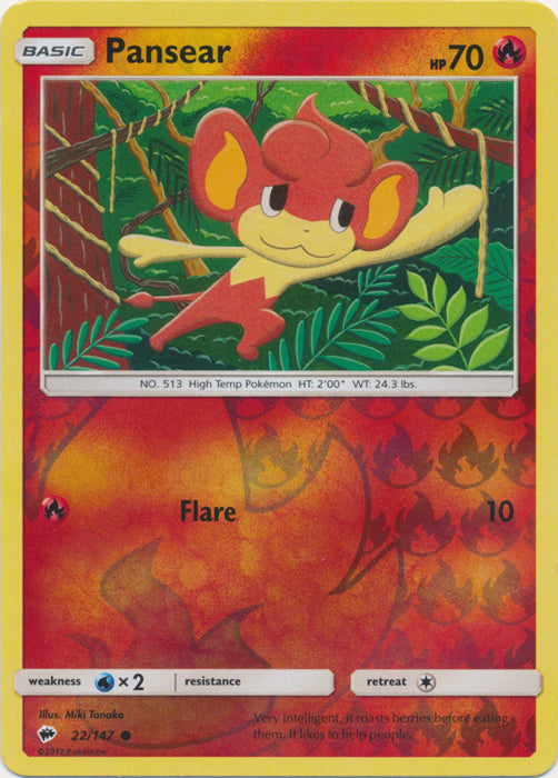 Pansear - 22/147 - Common - Reverse Holofoil