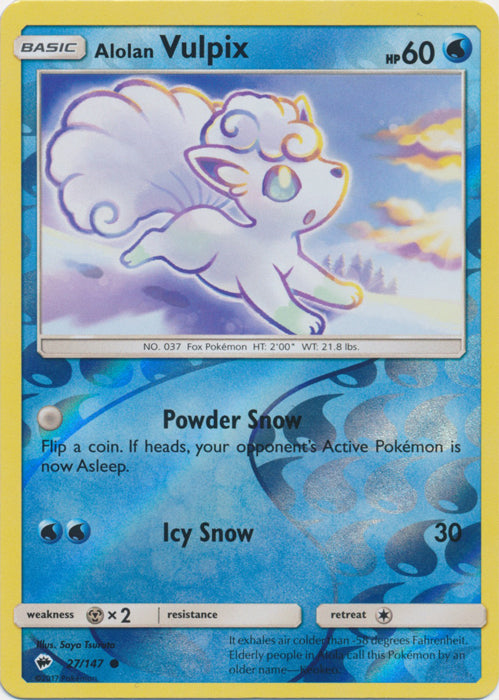 Alolan Vulpix - 27/147 - Common - Reverse Holofoil