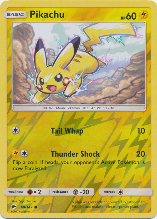 Pikachu - 40/147 - Common - Reverse Holofoil
