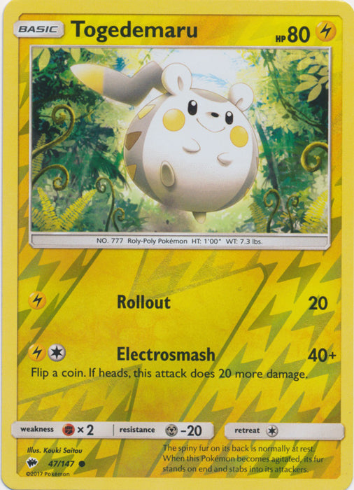 Togedemaru - 47/147 - Common - Reverse Holofoil