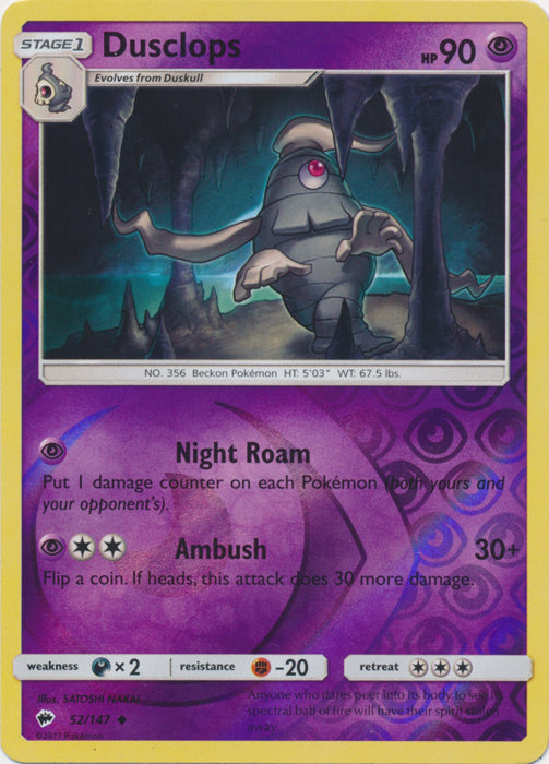 Dusclops - 52/147 - Uncommon - Reverse Holofoil