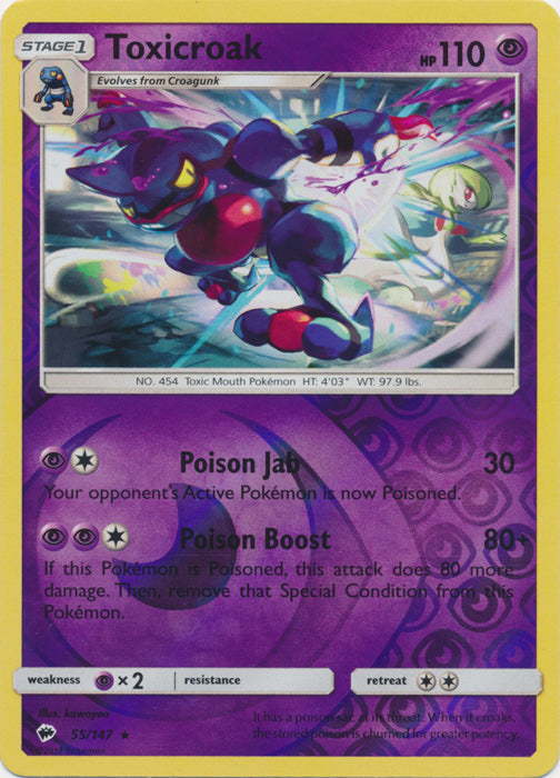 Toxicroak - 55/147 - Rare - Reverse Holofoil