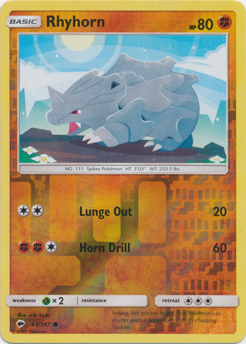 Rhyhorn - 65/147 - Common - Reverse Holofoil
