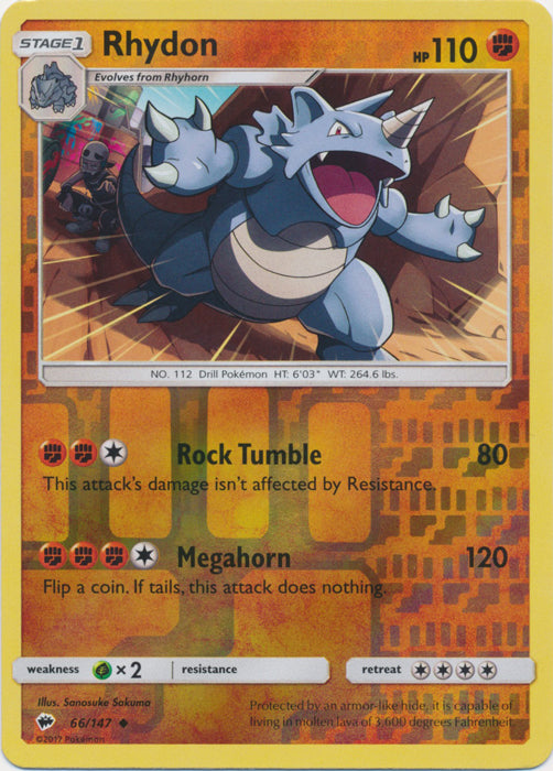 Rhydon - 66/147 - Uncommon - Reverse Holofoil