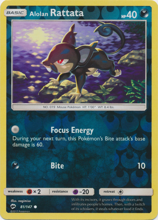 Alolan Rattata - 81/147 - Common - Reverse Holofoil