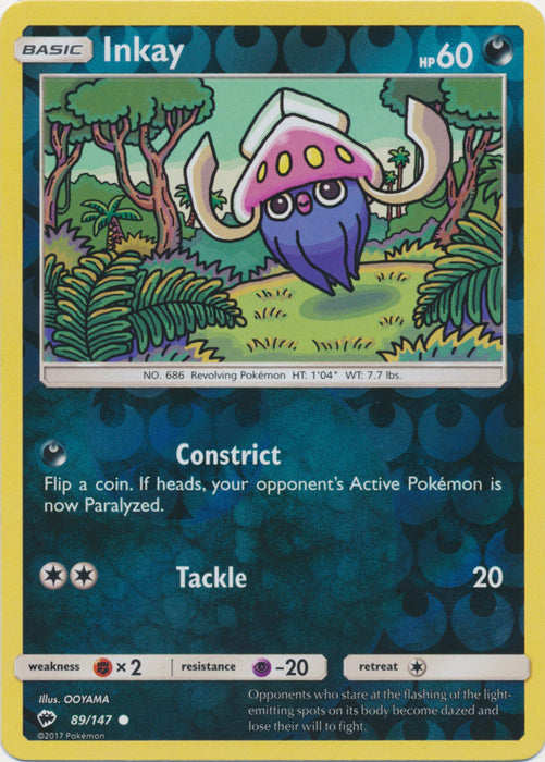 Inkay - 89/147 - Common - Reverse Holofoil