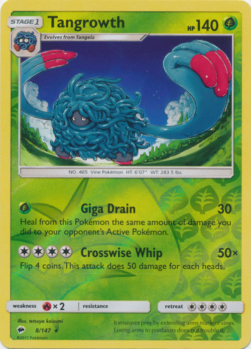 Tangrowth - 8/147 - Rare - Reverse Holofoil