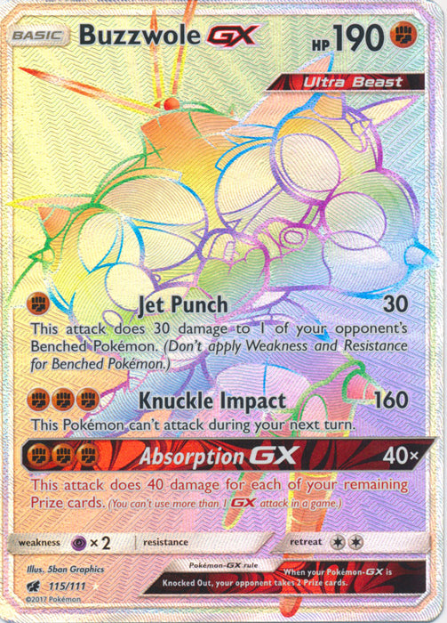 Buzzwole GX (Secret) - 115/111 - Secret Rare